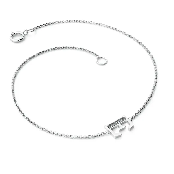 Náramek z bílého zlata 585/1000 přírodní diamanty 0.018 ct G/SI 10982-NR01-E-B-DIA