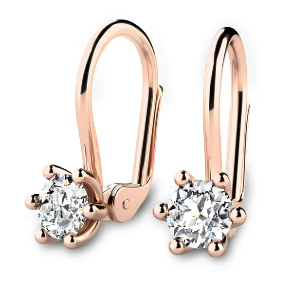 Dámské náušnice z růžového zlata 585/1000 přírodní diamanty 1,00 ct G/SI 109016-CV-DIA