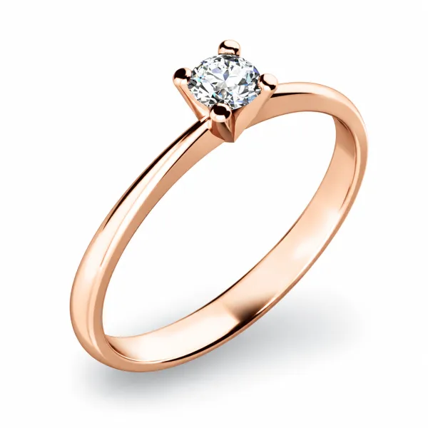 Dámský prsten růžové zlato 585/1000 přírodní diamant 0.110 ct G/SI 10994-CV-DIA