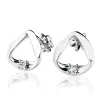 Náušnice z bílého zlata 585/1000 s přírodními diamanty 0,024ct, G/SI 10983-B-DIA