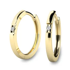 Dámské náušnice žluté zlato 585/1000 přírodní diamant G/SI kruhy 10985-ZL-DIA
