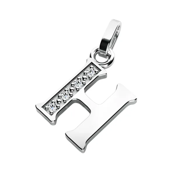 Přívěsek písmeno H bílé zlato 585/1000 přírodní diamanty 0.018 ct G/SI 10982-00-B-DIA-H