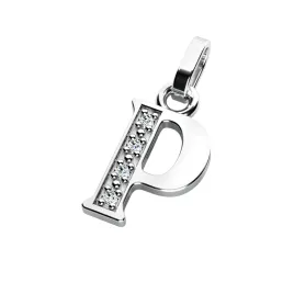 Přívěsek písmeno P bílé zlato 585/1000 přírodní diamanty 0.018 ct G/SI 10982-00-B-DIA-P