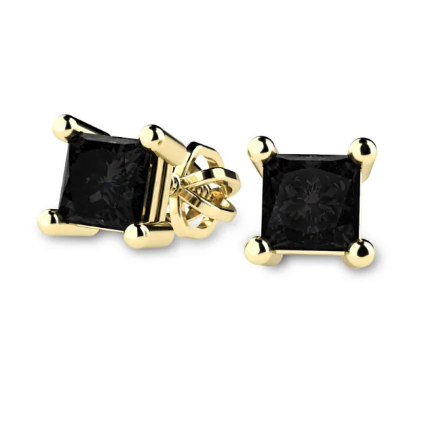 Náušnice žluté zlato 585/1000, přírodní diamanty 0.280ct, 109013-ZL-DIA-Black