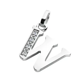 Přívěsek písmeno W bílé zlato 585/1000 přírodní diamanty 0.018 ct G/SI 10982-00-B-DIA-W