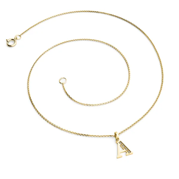 Přívěsek písmeno X žluté zlato 585/1000 přírodní diamanty 0.018 ct G/SI 10982-00-ZL-DIA-X