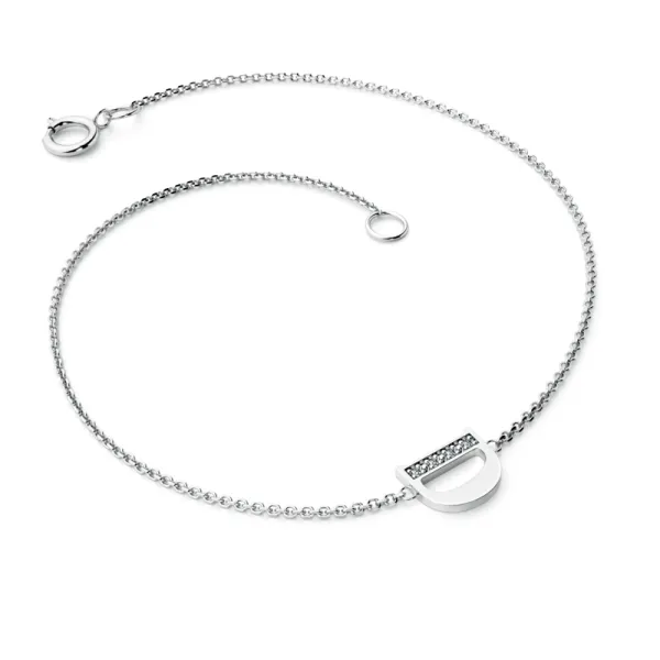Náramek z bílého zlata 585/1000 přírodní diamanty 0.018 ct G/SI 10982-NR01-D-B-DIA