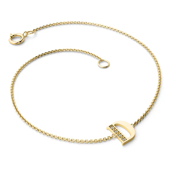 Náramek ze žlutého zlata 585/1000 přírodní diamanty 0.018 ct G/SI 10982-NR05-D-ZL-DIA