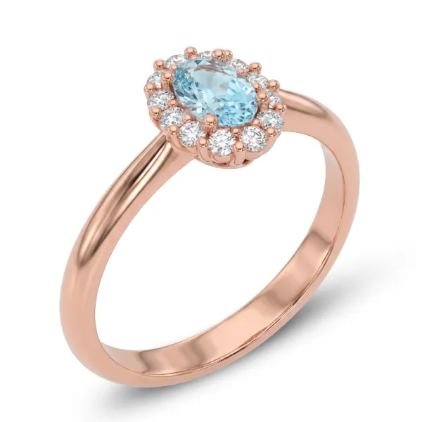 Dámský prsten z růžového zlata 585/1000 s přírodními topazy 0,50 ct a diamanty 0,144 ct G/SI 10951-CV-DIA-TPZ