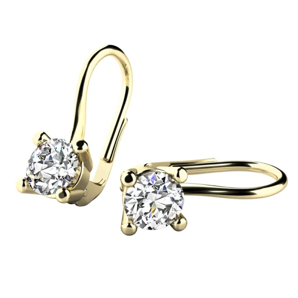 Dámské náušnice žluté zlato 585/1000 přírodní diamant 0.660 ct G/SI 10827-450-ZL-DIA