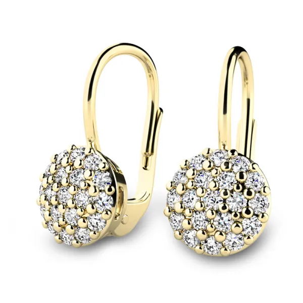 Náušnice žluté zlato 585/1000 přírodní diamanty G/SI 10955-ZL-DIA