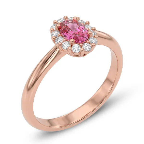 Dámský prsten z růžového zlata 585/1000 s přírodními turmalíny 0,50 ct a diamanty 0,144 ct G/SI 10951-CV-DIA-TUR