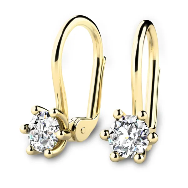 Dámské náušnice ze žlutého zlata 585/1000 přírodní diamanty 1,00 ct G/SI 109016-ZL-DIA