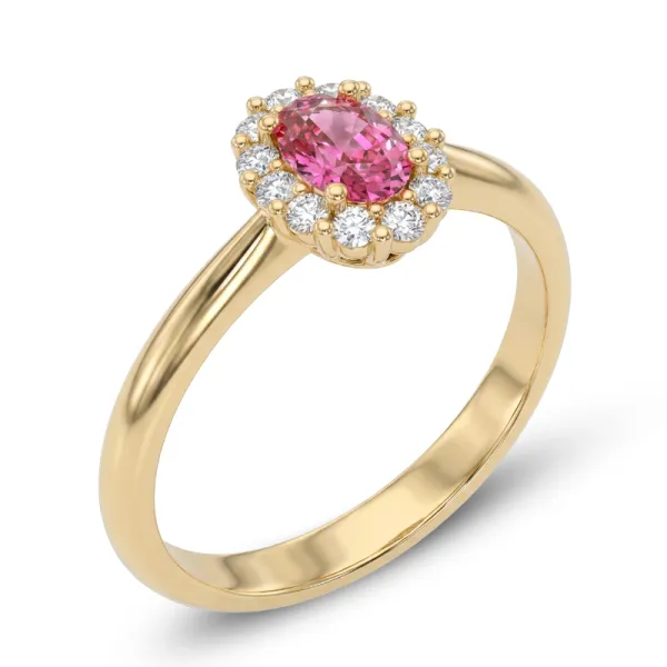 Dámský prsten ze žlutého zlata 585/1000 s přírodními turmalíny 0,50 ct a diamanty 0,144 ct G/SI 10951-ZL-DIA-TUR