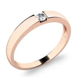 Dámský prsten růžové zlato 585/1000 přírodní diamant 0.055 ct G/SI 10978-CV-DIA
