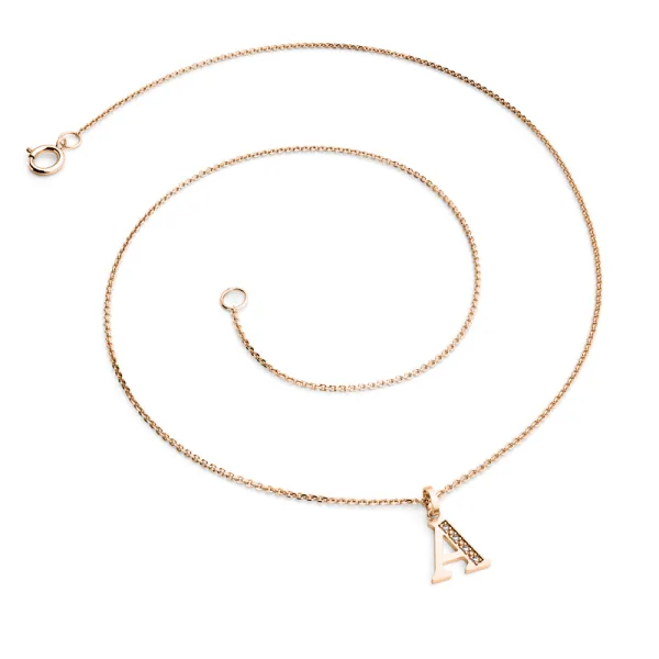 Přívěsek písmeno Q růžové zlato 585/1000 přírodní diamanty 0.018 ct G/SI 10982-00-CV-DIA-Q