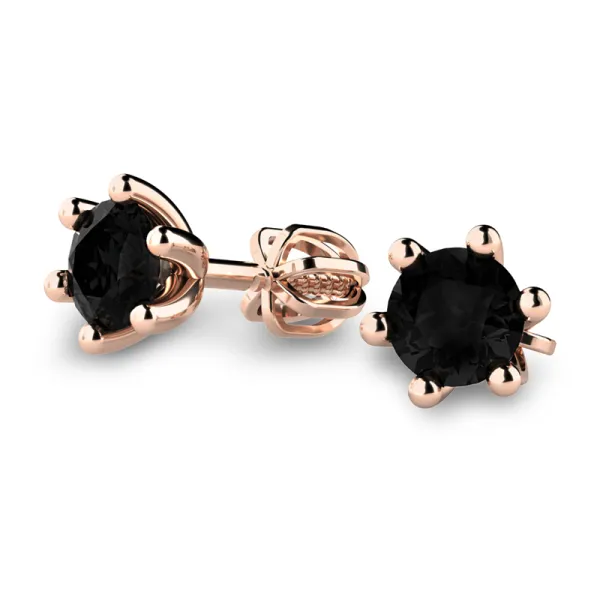 Dámské náušnice z růžového zlata 585/1000 přírodní černé diamanty 1,00 ct G/SI 109017-CV-DIA-Black