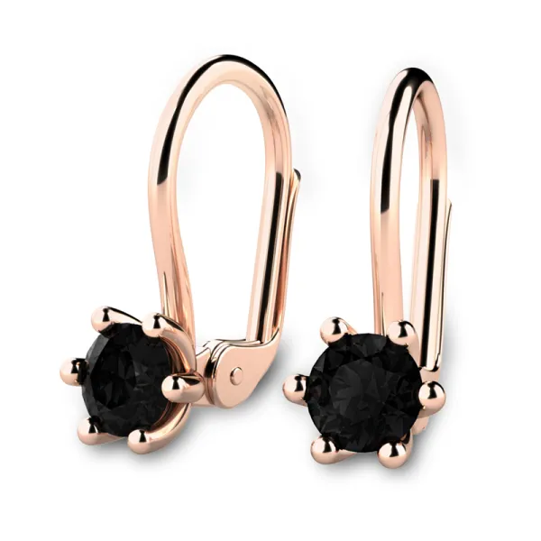 Dámské náušnice z růžového zlata 585/1000 přírodní černé diamanty 1,00 ct G/SI 109016-CV-DIA-Black