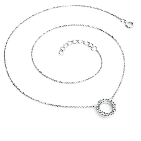 Dámský náhrdelník bílé zlato 585/1000 přírodní diamant G/SI 10981-NH01-B-DIA