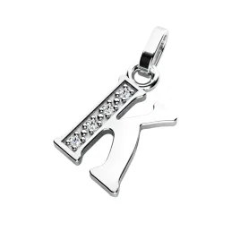 Přívěsek písmeno K bílé zlato 585/1000 přírodní diamanty 0.018 ct G/SI 10982-00-B-DIA-K