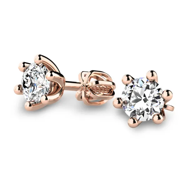 Dámské náušnice z růžového zlata 585/1000 přírodní diamanty 1,00 ct G/SI 109017-CV-DIA