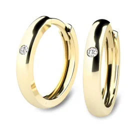 Náušnice žluté zlato 585/1000, přírodní diamanty 0.030ct, 109010-ZL-DIA