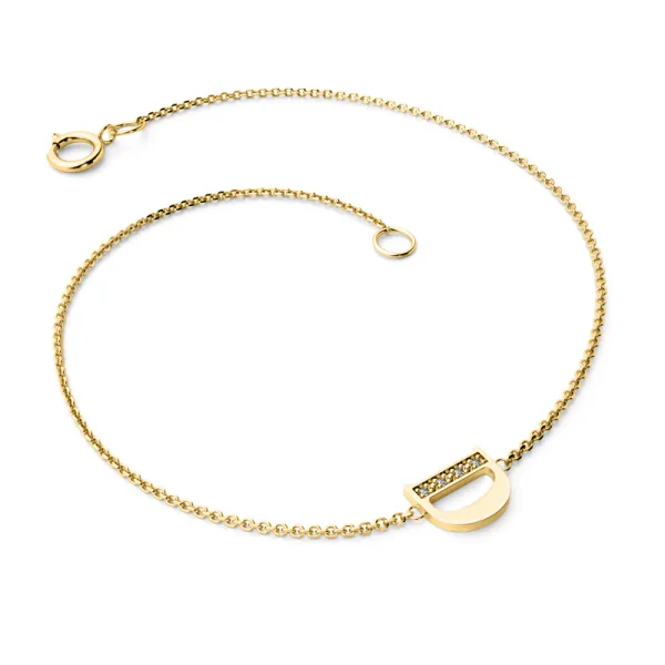 Náramek ze žlutého zlata 585/1000 přírodní diamanty 0.018 ct G/SI 10982-NR01-D-ZL-DIA
