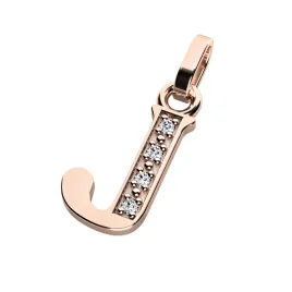 Přívěsek písmeno J růžové zlato 585/1000 přírodní diamanty 0.018 ct G/SI 10982-00-CV-DIA-J
