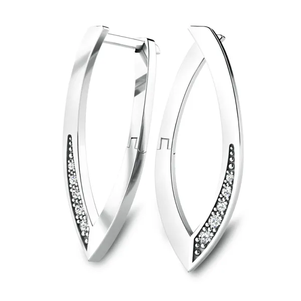 Dámské náušnice z bílého zlata 585/1000 přírodní diamanty 0,107 ct G/SI 109019-B-DIA