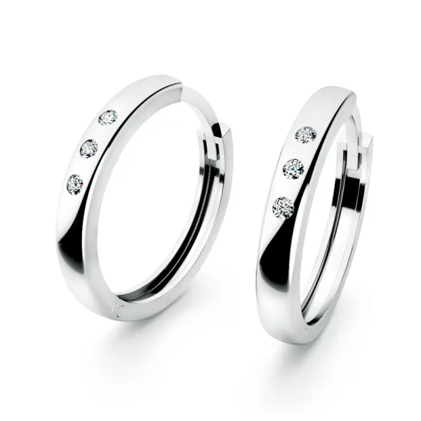 Dámské náušnice bílé zlato 585/1000 přírodní diamant 0.026 ct G/SI kruhy 10970-B-DIA