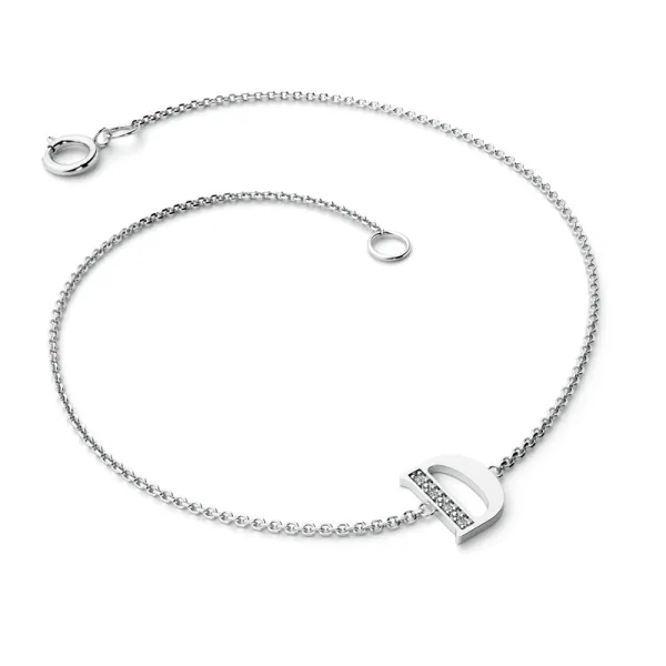 Náramek z bílého zlata 585/1000 přírodní diamanty 0.018 ct G/SI 10982-NR05-D-B-DIA