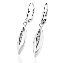 Dámské náušnice bílé zlato 585/1000 přírodní diamant 0.044 ct G/SI visací 10974-B-DIA