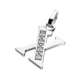Přívěsek písmeno X bílé zlato 585/1000 přírodní diamanty 0.018 ct G/SI 10982-00-B-DIA-X