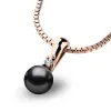 Dámský zlatý přívěsek 585/1000 s perlou a zirkonem 10891-CV-ZIR-Black