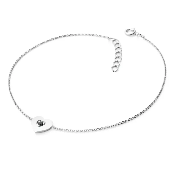 Náramek z bílého zlata 585/1000 s přírodním černým diamantem 0,045ct, 10874-NR01-B-Black
