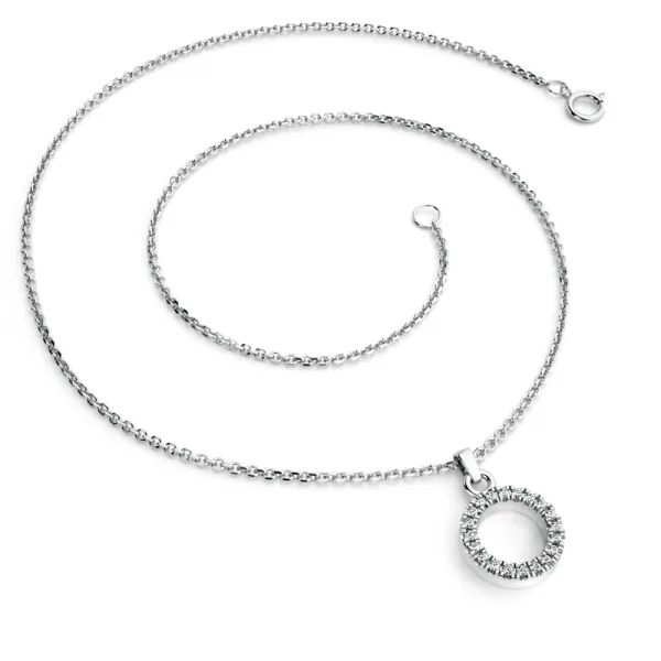 Dámský přívěsek bílé zlato 585/1000 přírodní diamant G/SI kroužek 10972-B-DIA