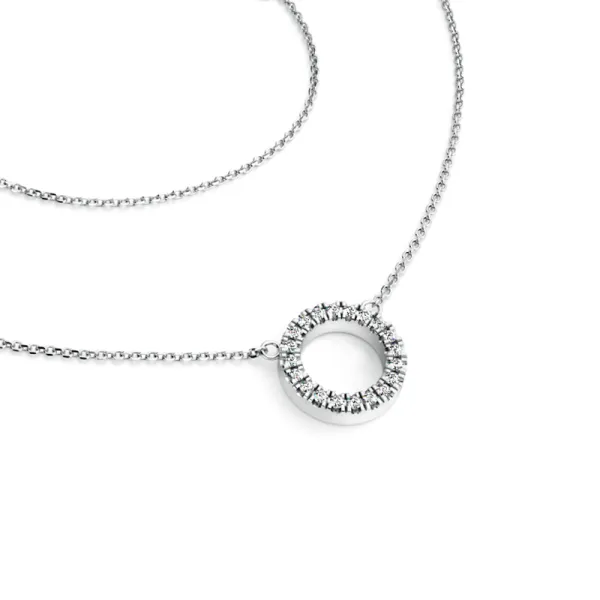 Dámský náhrdelník bílé zlato 585/1000 přírodní diamant G/SI 10981-NH01-B-DIA