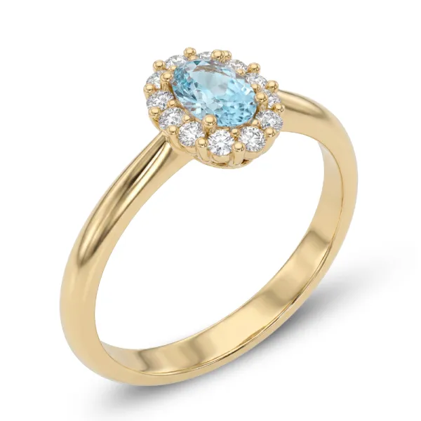Dámský prsten ze žlutého zlata 585/1000 s přírodními topazy 0,50 ct a diamanty 0,144 ct G/SI 10951-ZL-DIA-TPZ