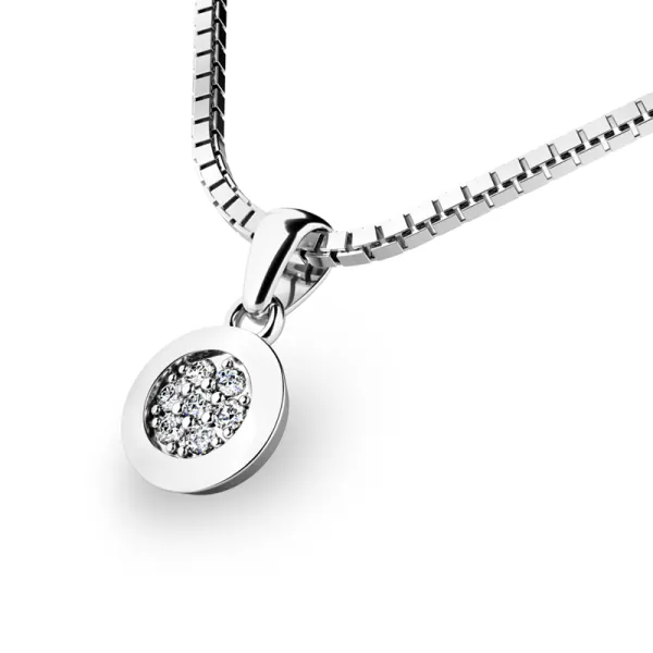 Dámský přívěsek bílé zlato 585/1000 přírodní diamant 0.140 ct G/SI 10904-B-DIA