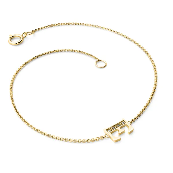 Náramek ze žlutého zlata 585/1000 přírodní diamanty 0.018 ct G/SI 10982-NR01-E-ZL-DIA