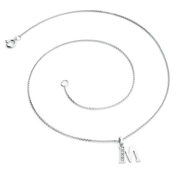 Přívěsek písmeno N bílé zlato 585/1000 přírodní diamanty 0.018 ct G/SI 10982-00-B-DIA-N