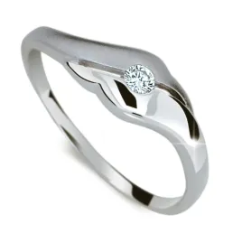 Dámský prsten bílé zlato 585/1000 přírodní diamant 0.070 ct G/SI DF1838