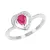 Dámský prsten bílé zlato 585/1000 přírodní diamant 0.065 ct a rubín GKW23474