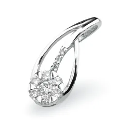 Dámský přívěsek bílé zlato 585/1000 přírodní diamant 0.126 ct - GKW46680