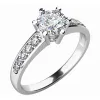 Dámský prsten bílé zlato 585/1000 přírodní diamant 0.142 ct G/SI 10747D