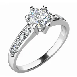 Dámský prsten bílé zlato 585/1000 přírodní diamant 0.142 ct G/SI 10747D