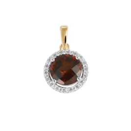Dámský přívěsek bílé zlato 585 přírodní diamant briliantový s granát GKW47233GRA