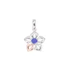 Dámský přívěsek bílé zlato 585/1000 přírodní diamant 0.90 ct kytička se safír v bílém GKW57513SAF