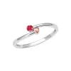 Dámský prsten bílé zlato 585/1000 přírodní diamant 0.10 ct rubín GKW57121RU
