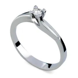 Dámský prsten bílé zlato 585/1000 přírodní diamant 0.170 ct G/SI DF1854
